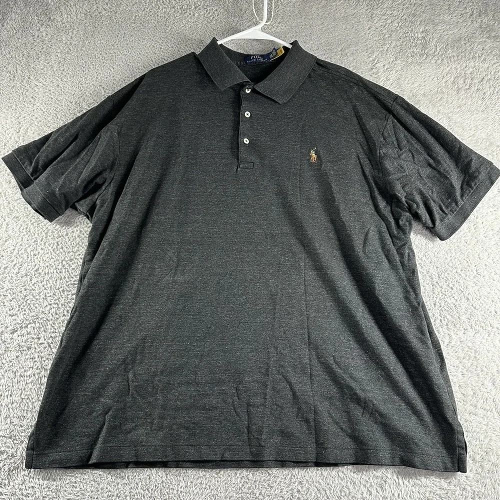 Polo Ralph Lauren Shirt Mens 2XB Dark Gray Short‎ Sleeve Polo